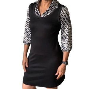 I.N. Studio Black and White Collared Dress, 10P
